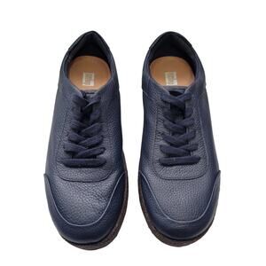 FitFlop Women's Rally Navy Blue Lace Up Leather Sneakers Size 8  32426-2871